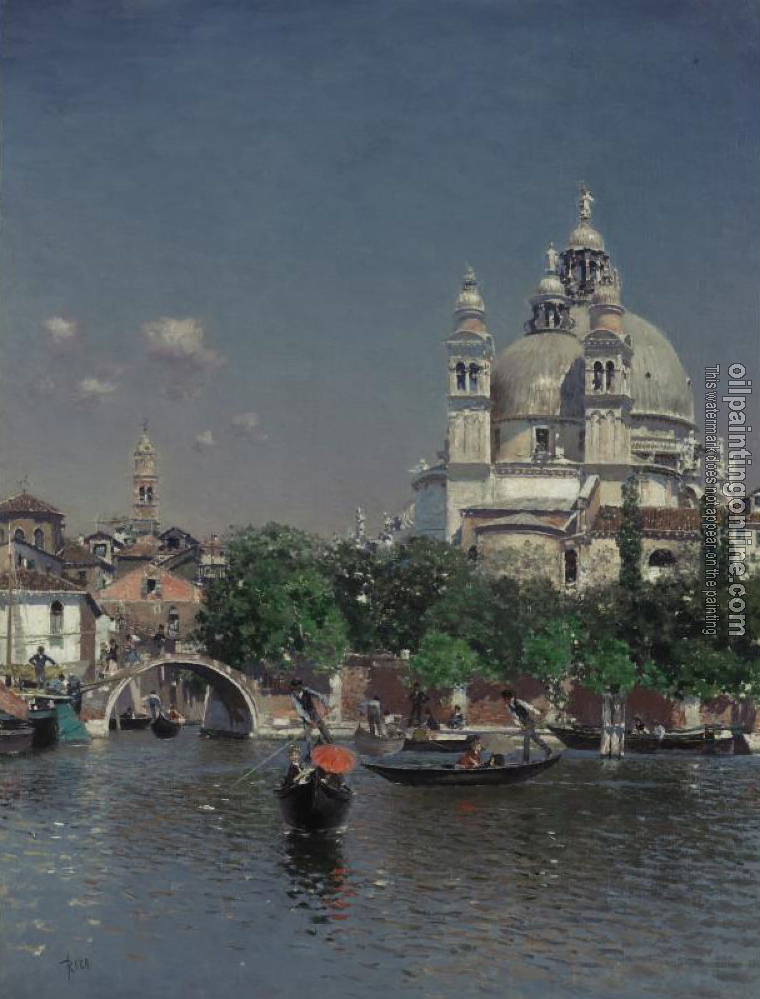 Martin Rico y Ortega - Venetian Lagoon Near the Church of Santa Maria della Salute